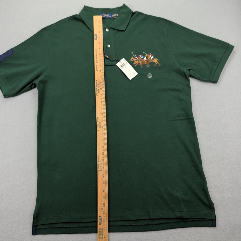 Polo Ralph Lauren Polo Shirt Mens LT Tall Green Pique Polo Match 3 Triple Pony - Picture 5 of 14